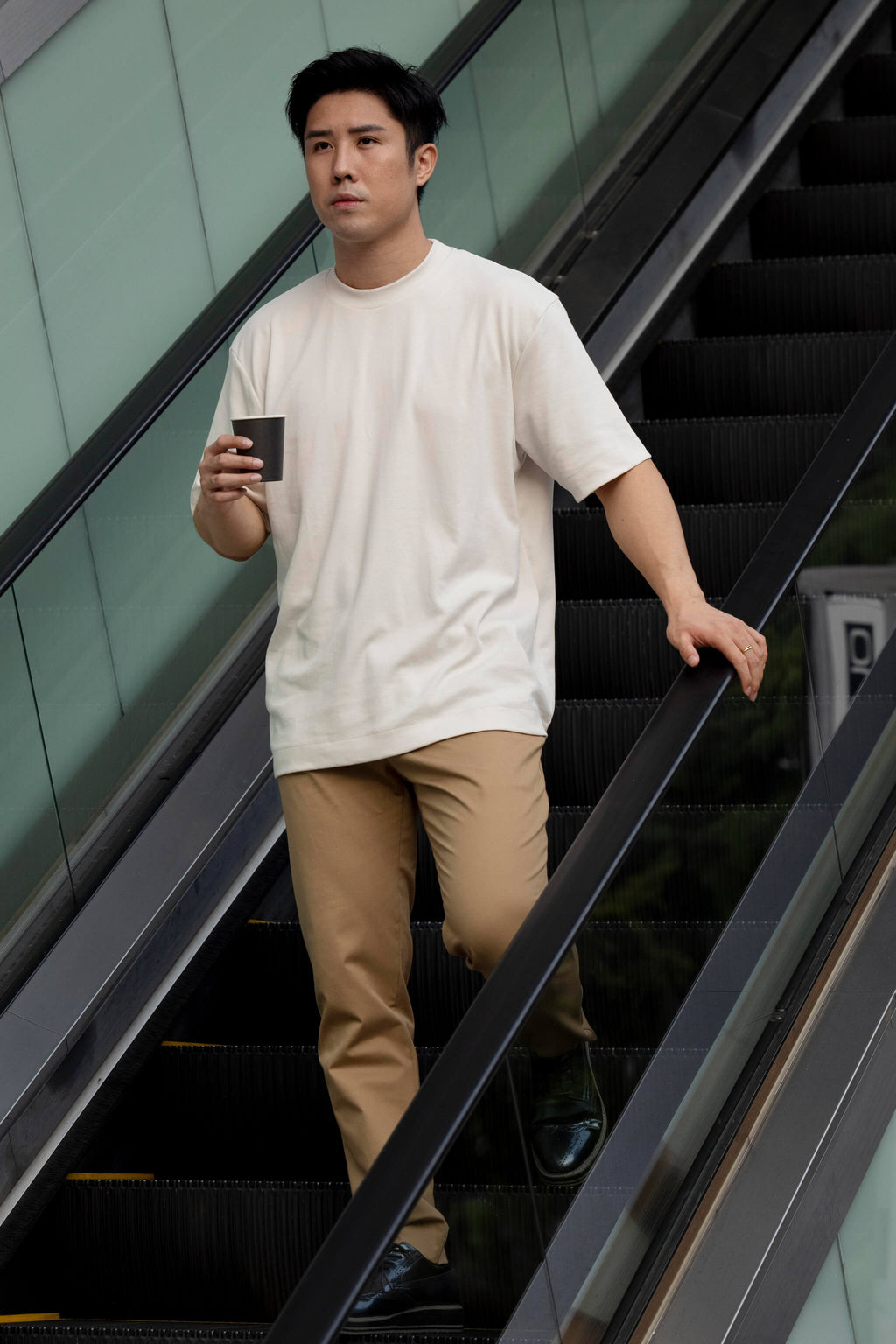 Oversize Beige 240 GSM Combed Cotton French Terry Boxy Cut