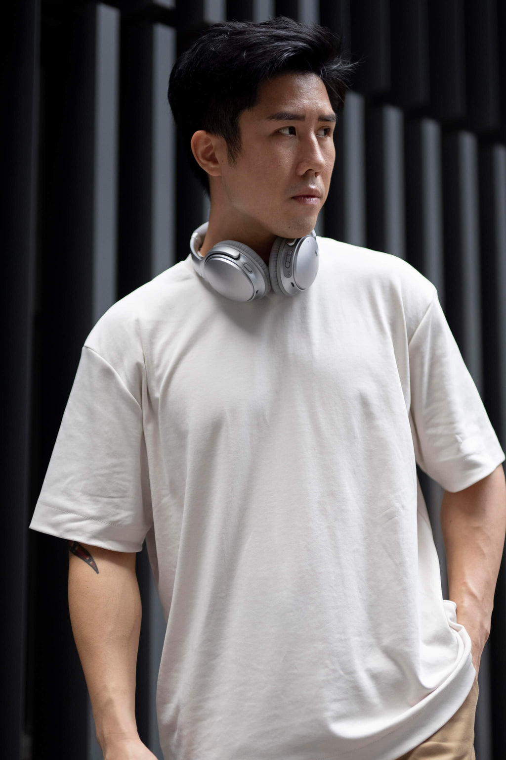 Oversize White 240 GSM Combed Cotton French Terry Boxy Cut