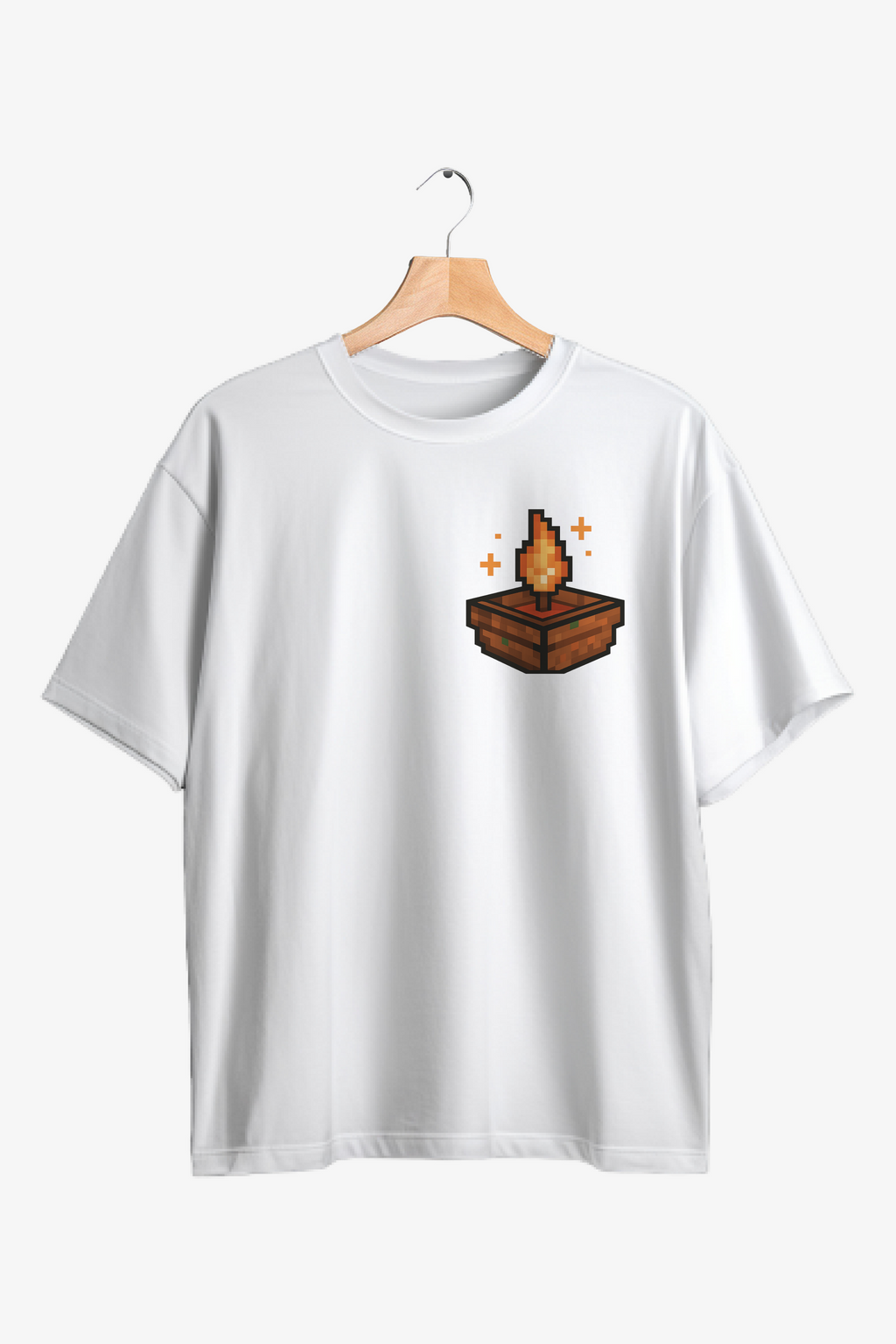 Pixel Diya White Oversized Tee