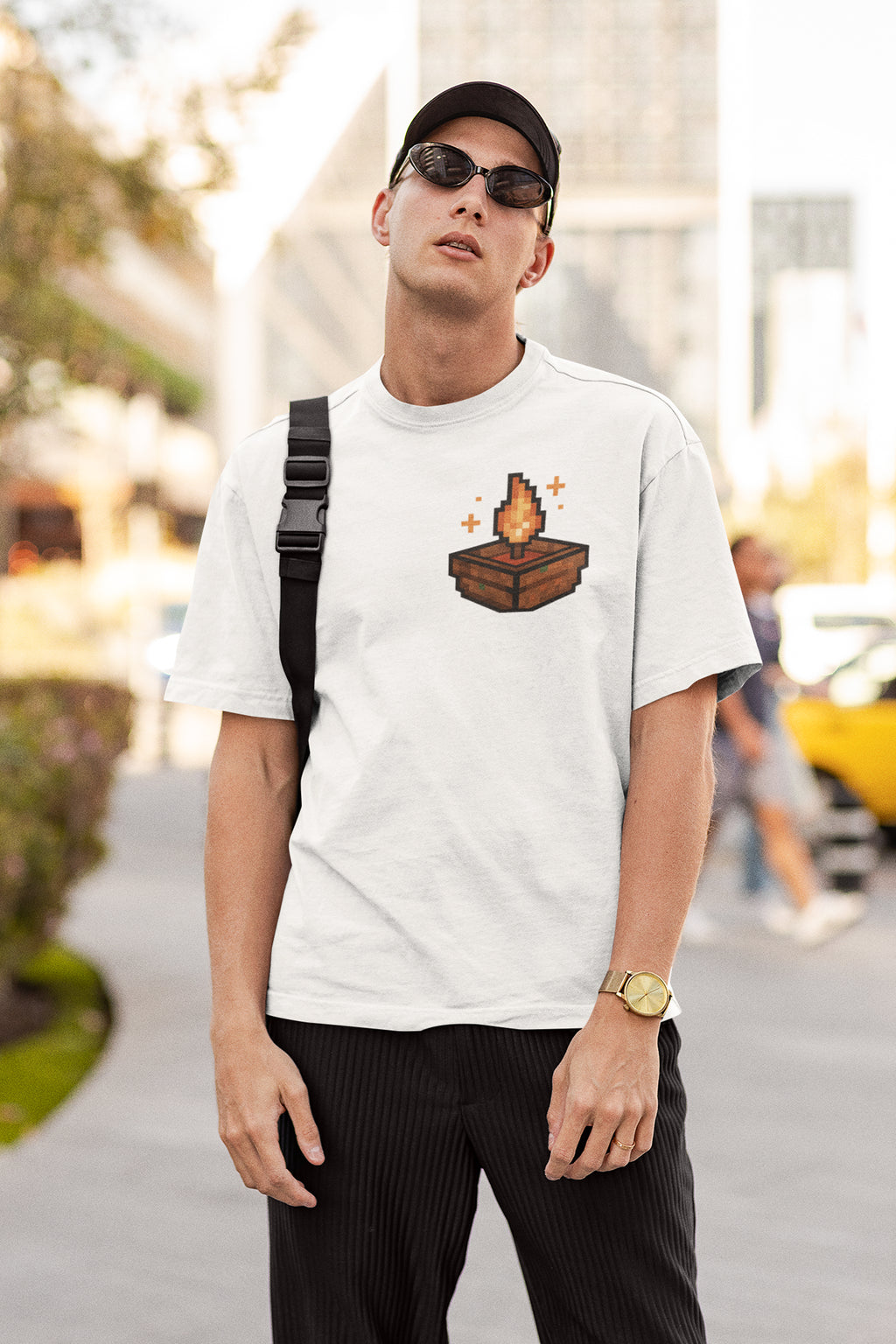 Pixel Diya White Oversized Tee